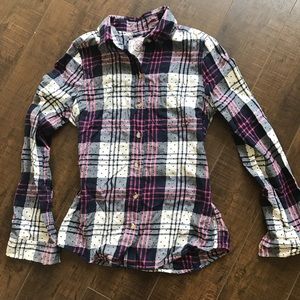 Super Soft! Blue, Pink, and White Plaid Flannel! S